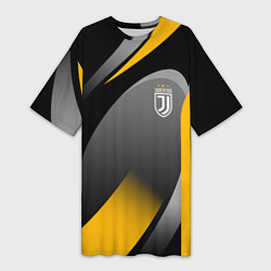 Футболка женская длинная Juventus Uniform, цвет: 3D-принт