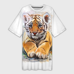 Женская длинная футболка Tiger Art