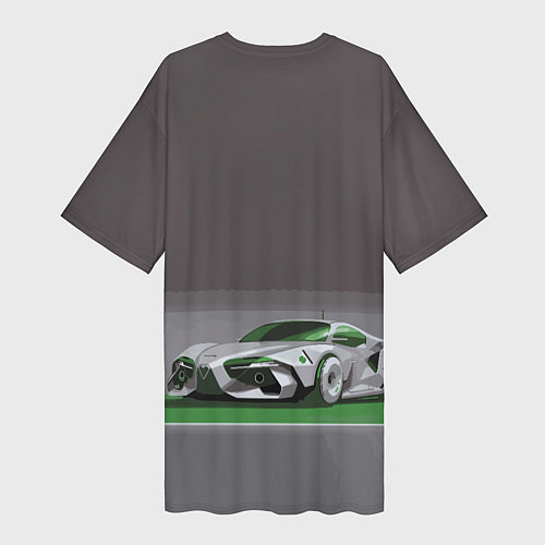 Женская длинная футболка Alfa Romeo motorsport / 3D-принт – фото 2