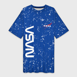 Футболка женская длинная NASA НАСА, цвет: 3D-принт