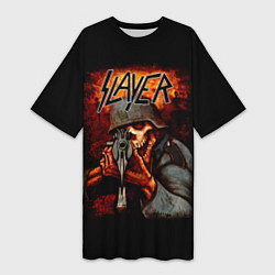 Футболка женская длинная Slayer, цвет: 3D-принт