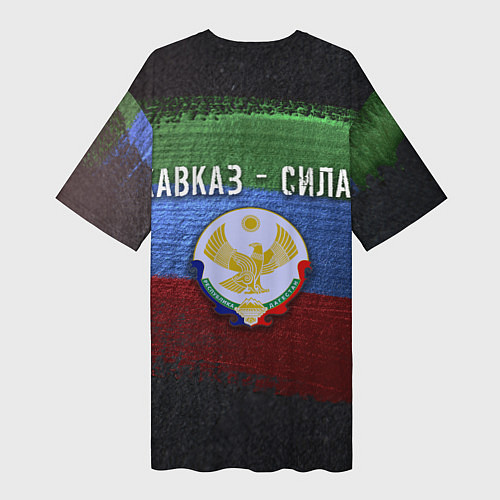Женская длинная футболка Дагестан - Кавказ Сила / 3D-принт – фото 2