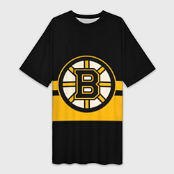 Футболка женская длинная BOSTON BRUINS NHL, цвет: 3D-принт