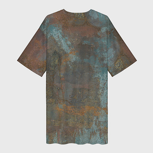 Женская длинная футболка Rusty Metal / 3D-принт – фото 2