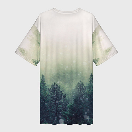 Женская длинная футболка Волк / 3D-принт – фото 2