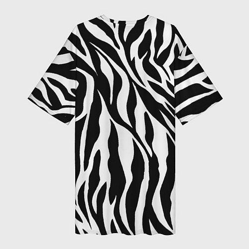 Женская длинная футболка Зебра / 3D-принт – фото 2