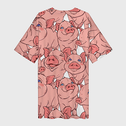 Женская длинная футболка Свиньи / 3D-принт – фото 2
