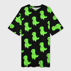 Женская длинная футболка Динозавры