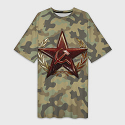 Женская длинная футболка Советская звезда