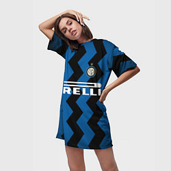 Футболка женская длинная Inter Home Jersey 202122, цвет: 3D-принт — фото 2