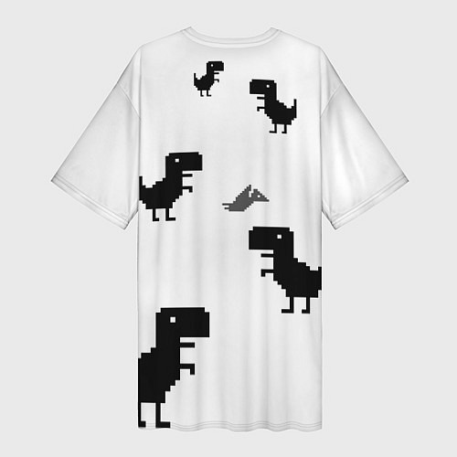 Женская длинная футболка Google динозаврик / 3D-принт – фото 2
