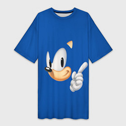Женская длинная футболка Sonic