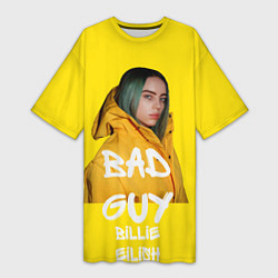 Футболка женская длинная Billie Eilish Билли Айлиш, цвет: 3D-принт