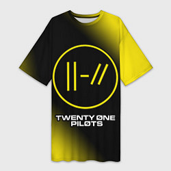 Футболка женская длинная TWENTY ONE PILOTS 21 PILOTS, цвет: 3D-принт