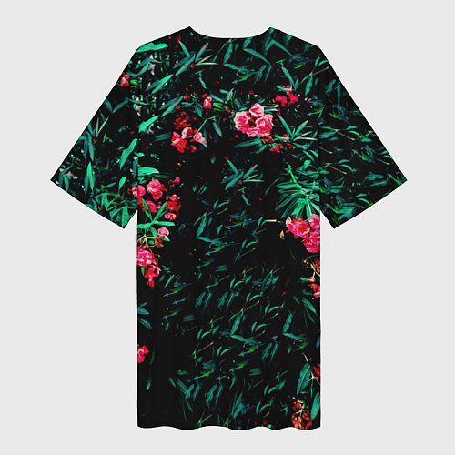 Женская длинная футболка MARSHMELLO ROSES / 3D-принт – фото 2