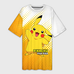 Женская длинная футболка Pikachu Pika Pika