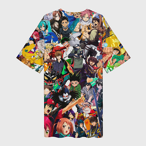Женская длинная футболка Аниме персонажи / 3D-принт – фото 2