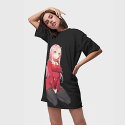 Футболка женская длинная ZeroTwo Darling in the Franx, цвет: 3D-принт — фото 2