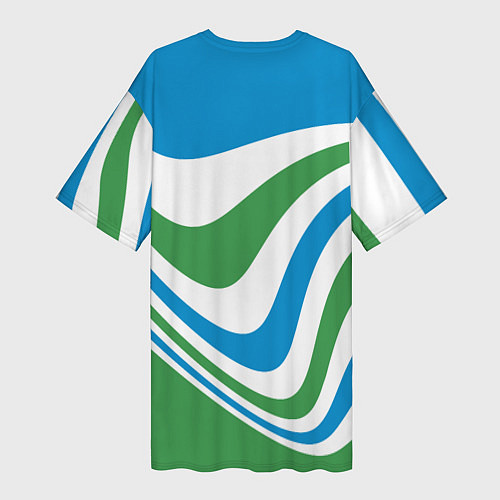 Женская длинная футболка Узбекистан - герб страны / 3D-принт – фото 2