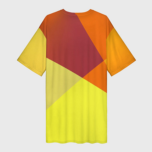 Женская длинная футболка Оранжевые углы / 3D-принт – фото 2