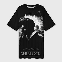 Женская длинная футболка Шерлок Холмс