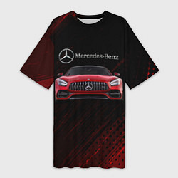 Женская длинная футболка Mercedes Benz AMG