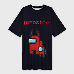 Женская длинная футболка Among us Impostor