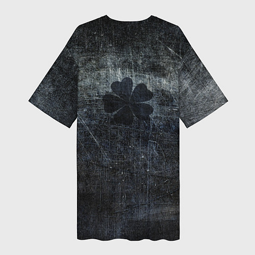 Женская длинная футболка Черный клевер / 3D-принт – фото 2