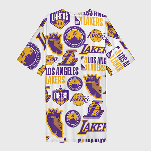 Женская длинная футболка LAKERS LOGO / 3D-принт – фото 2