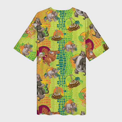 Женская длинная футболка Jungle Book pattarn / 3D-принт – фото 2