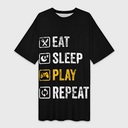 Женская длинная футболка Eat Sleep Play Repeat