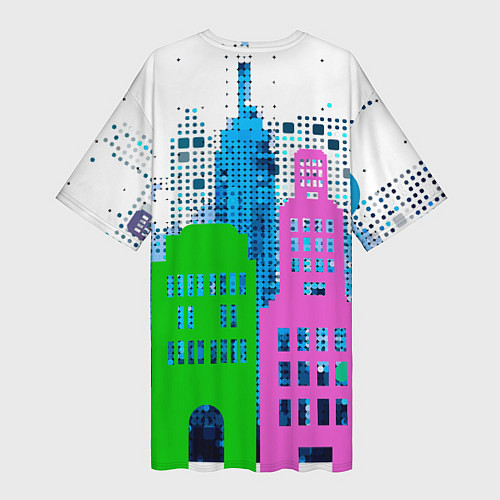 Женская длинная футболка Город / 3D-принт – фото 2