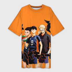 Женская длинная футболка Haikyu Team