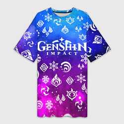 Женская длинная футболка GENSHIN IMPACT
