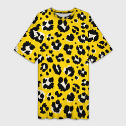 Женская длинная футболка Леопард