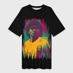 Футболка женская длинная Diego Maradona, цвет: 3D-принт