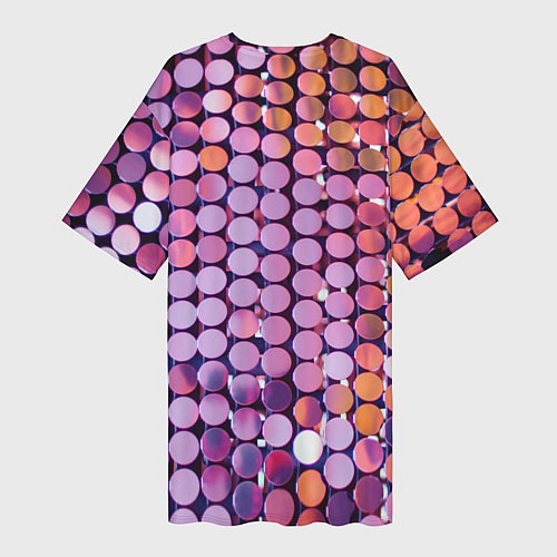 Женская длинная футболка Вечеринка точки глянцевый узор / 3D-принт – фото 2