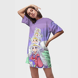 Футболка женская длинная Сон в замке демона, цвет: 3D-принт — фото 2