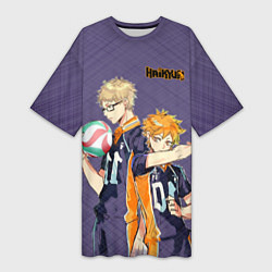 Футболка женская длинная Haikyu!!!, цвет: 3D-принт