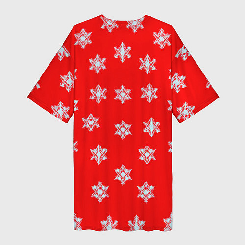 Женская длинная футболка Оленёнок в снежинках / 3D-принт – фото 2