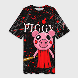 Женская длинная футболка ROBLOX PIGGY