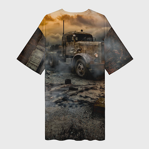 Женская длинная футболка Stalker 2 Мертвый город / 3D-принт – фото 2