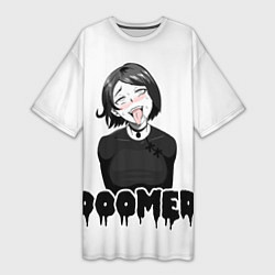Женская длинная футболка Doomer girl