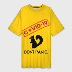 Женская длинная футболка Dont Panic covid-19