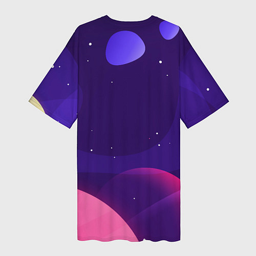 Женская длинная футболка AMONG US - RAINBOW SPACE / 3D-принт – фото 2