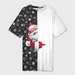 Женская длинная футболка Дедушка Мороз