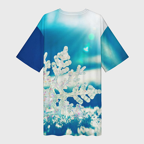 Женская длинная футболка Снег / 3D-принт – фото 2