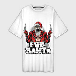 Женская длинная футболка Злой Санта