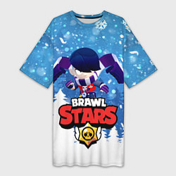 Женская длинная футболка Brawl Stars Эдгар