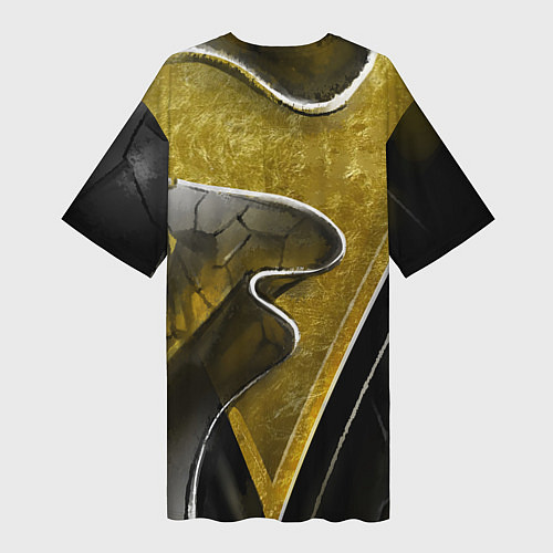 Женская длинная футболка Золотой треугольник / 3D-принт – фото 2